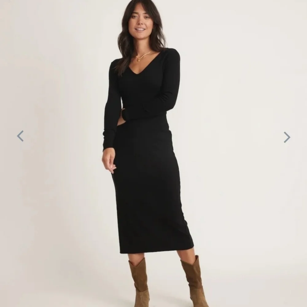 Marine layer Lexi Rib V-Neck Maxi Dress in green